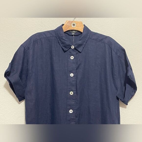J. Crew NWT Capitaine Shirtdress in Navy Linen Size XS - Belt Not Included - Picture 4 of 11